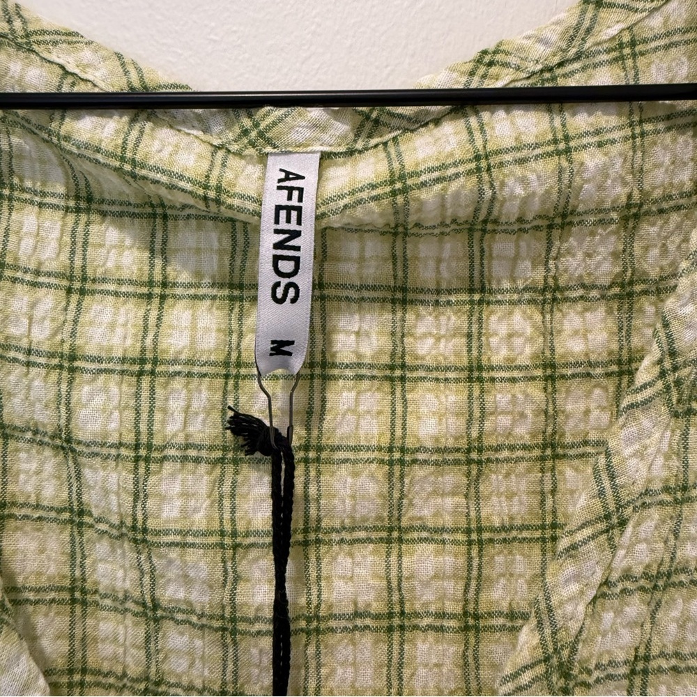 Afends Green Plaid Crop Top - Picture 3 of 6